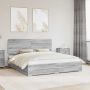 vidaXL Lovos rėmas Pilkas Sonoma 200 x 200 cm Apdirbta mediena