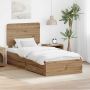 vidaXL Lovos rėmas Amatininkų ąžuolas 100 x 200 cm Apdirbta mediena