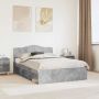 vidaXL Lovos rėmas Betoninė 140 x 190 cm Kietos pušies mediena