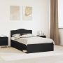 vidaXL Lovos rėmas Juoda 135 x 190 cm Kietos pušies mediena