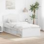vidaXL Lovos rėmas Balta 90 x 200 cm Kietos pušies mediena
