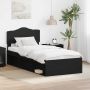 vidaXL Lovos rėmas Juoda 90 x 190 cm Kietos pušies mediena