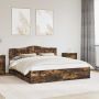 vidaXL Lovos rėmas Rūkyta ąžuolas 200 x 200 cm Inžinerinė mediena