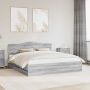 vidaXL Lovos rėmas Pilkas Sonoma 200 x 200 cm Inžinerinė mediena