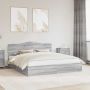 vidaXL Saugos lova Pilkas Sonoma 180 x 200 cm Apdirbta mediena