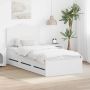 vidaXL Lovos rėmas su stalčių Balta 75 x 190 cm Inžinerinė mediena