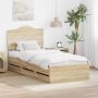 vidaXL Lovos rėmas Sonoma ąžuolas 75 x 190 cm Inžinerinė mediena