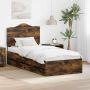 vidaXL Lovos rėmas Rūkyta ąžuolas 75 x 190 cm Inžinerinė mediena