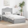 vidaXL Lovos rėmas Pilkas Sonoma 75 x 190 cm Apdirbta mediena