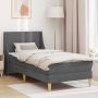 vidaXL Lovos rėmas su čiužiniu 2 pcs Tamsiai pilka audinys