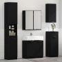 vidaXL Vonios baldų rinkinys 3 pcs Juodas ąžuolas Apdirbta mediena