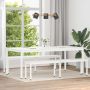 vidaXL Valgomojo stalas Balta 200 x 100 x 75 cm Kietos pušies mediena