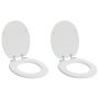 vidaXL Minkštai užsidarantis tualeto dangtis 2 pcs Baltas 44 x 38 cm