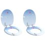 vidaXL Minkštai užsidarantis tualeto dangtis 2 pcs Mėlyna 44 x 38 cm