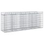 vidaXL Gabioninė pakelta lova 2 pcs Sidabro 200 x 50 x 80 cm