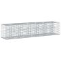 vidaXL Gabioninė pakelta lova 2 pcs Sidabro 260 x 60 x 55 cm