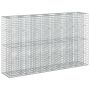 vidaXL Gabioninė pakelta lova 3 pcs Sidabro 250 x 50 x 150 cm