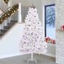 vidaXL Dirbtinė Sulankstoma Kalėdų Eglutė Balta 270 cm PVC ir Plienas