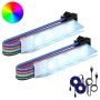vidaXL LED juosta 2 pcs Juoda ir Balta 1745 mm Varis ir plastikas