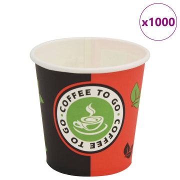 vidaXL Vienk. kavos puodeliai, 1000 vnt., popieriniai, 120 ml (4 oz)