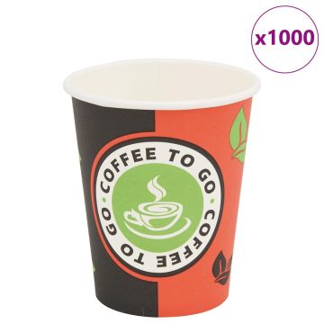 vidaXL Vienk. kavos puodeliai, 1000 vnt., popieriniai, 240 ml (8 oz)