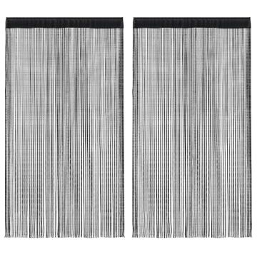 vidaXL Virvelinės užuolaidos, 2vnt., 100x250cm, juodos spalvos