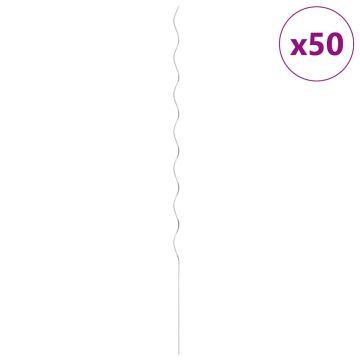 vidaXL Atrama augalams, spiralės forma, 50vnt., 170cm, cinkuot. plien.