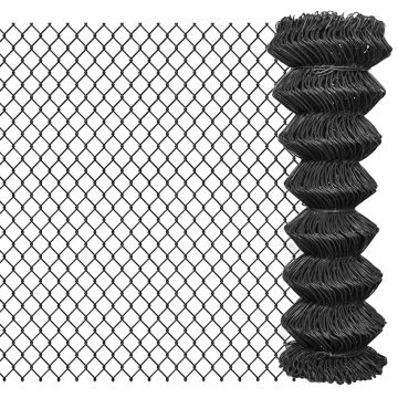 vidaXL Tinklinė tvora, pilka, 15x1,25m, plienas