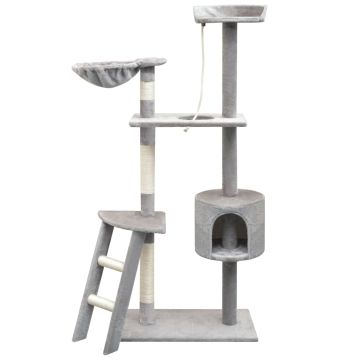 vidaXL Draskyklė katėms su stovais iš sizalio, 150cm, pilka