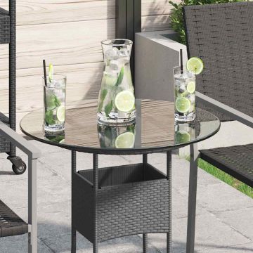 vidaXL Stalviršis, grūdintas stiklas, apvalus, 500 mm