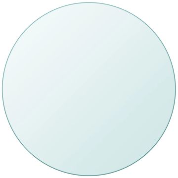 vidaXL Stalviršis, grūdintas stiklas, apvalus, 900 mm
