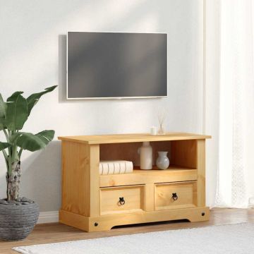 vidaXL TV spintelė, meksikinė pušis, Corona stilius, 91x43x56 cm