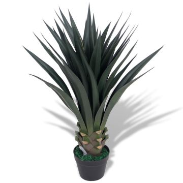 vidaXL Dirbtinė juka su vazonu, 85 cm, žalia