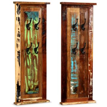 vidaXL Paltų kabyklos, 2vnt., perdirbtos medienos masyvas, 38x100cm
