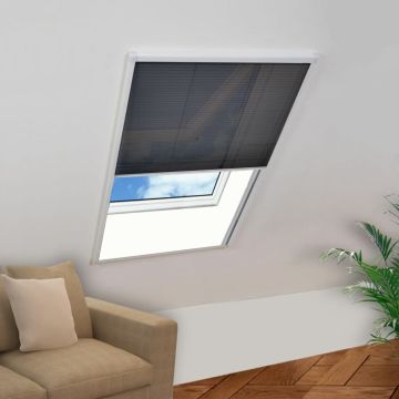 vidaXL Tinklelis nuo vabzdžių langams, plisuotas, aliuminis, 80x120cm