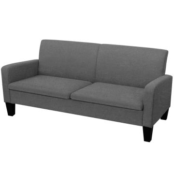 vidaXL Trivietė sofa, 180x65x76, tamsiai pilka