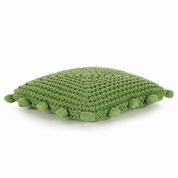 vidaXL Mesti pagalvė Krepšio pynimas Žalia 50 x 50 cm Medvilnė
