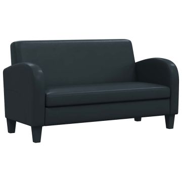 vidaXL Dvivietė sofa, dirbtinė oda, juoda