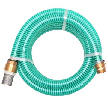 vidaXL Siurbimo žarna su žalvarinėmis jungtimis, 15 m 25 mm, žalia