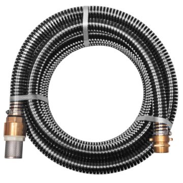vidaXL Siurbimo žarna su žalvarinėmis jungtimis, 15 m 25 mm, juoda