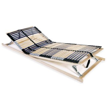 vidaXL Grotelės lovai su 42 lentjuostėmis, 7 zonos, 90x200cm