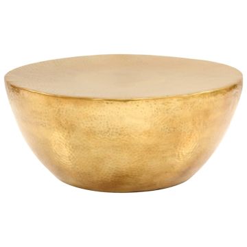 vidaXL Kavos staliukas, žalvario sp., 70x30cm, kaltas aliuminis