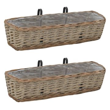 vidaXL Balkono loveliai, 2vnt., 60 cm, pinti, su PE įdėklu