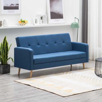 vidaXL Sofa, audinys, mėlyna