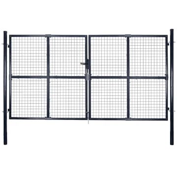 vidaXL Tinkliniai sodo vartai, cinkuotas plienas, 300x175 cm, pilki