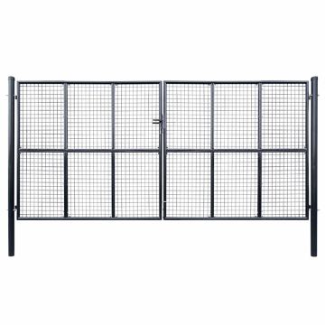vidaXL Tinkliniai sodo vartai, cinkuotas plienas, 400x175 cm, pilki