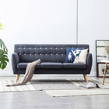 vidaXL Trivietė sofa, audinio apmušalas, 172x70x82cm, tamsiai pilka