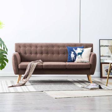 vidaXL Trivietė sofa, audinio apmušalas, 172x70x82cm, ruda
