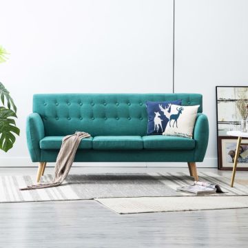 vidaXL Trivietė sofa, audinio apmušalas, 172x70x82cm, žalia