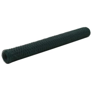 vidaXL Vielos tinklas višč., žalios sp., 25x1,2m, PVC dengtas plienas